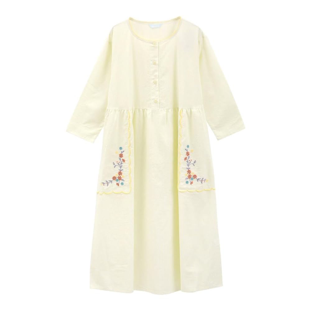 Amazon | [キッドブルー] 25ストライプエンブ ワンピース ルーム